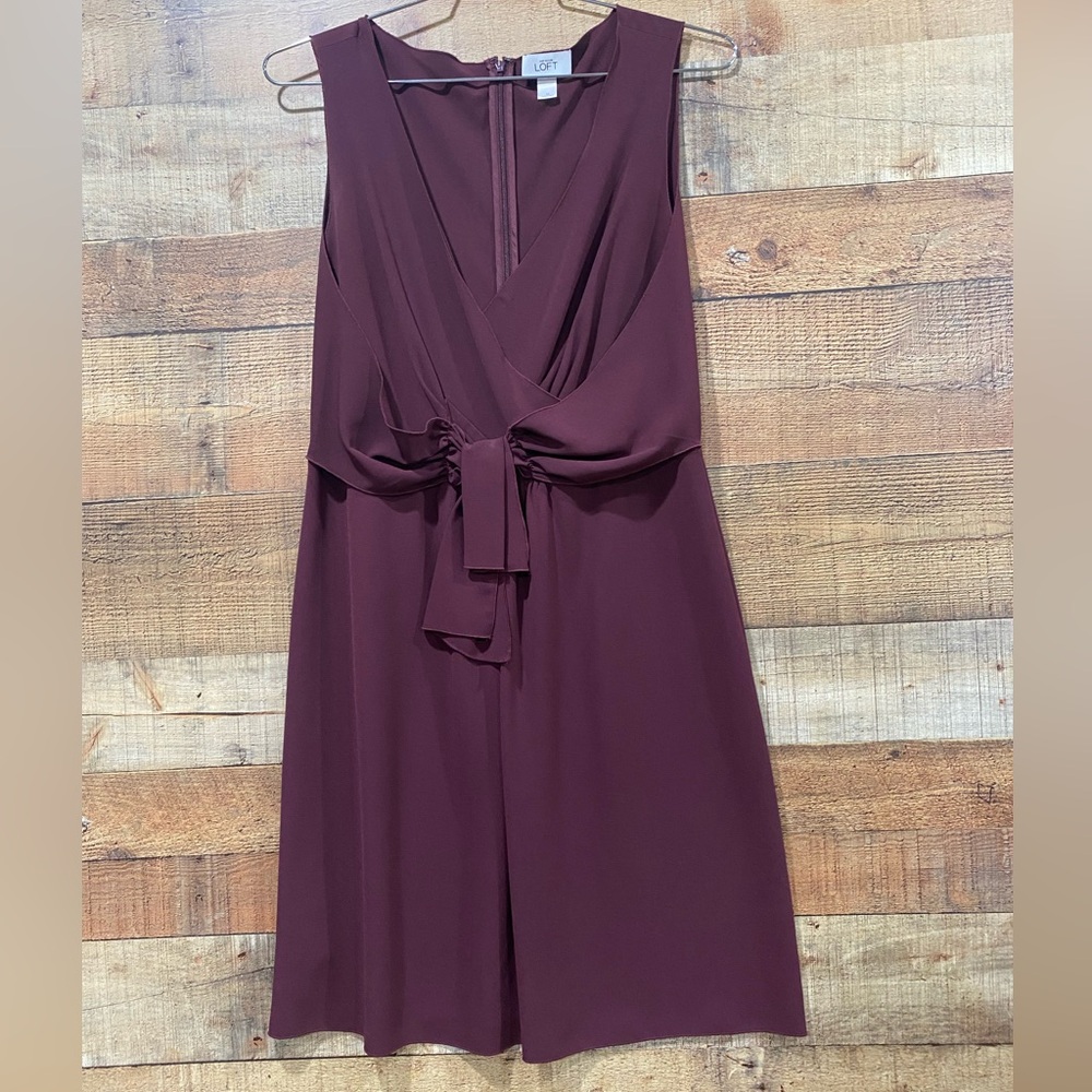 Loft Maroon Dress Size 12